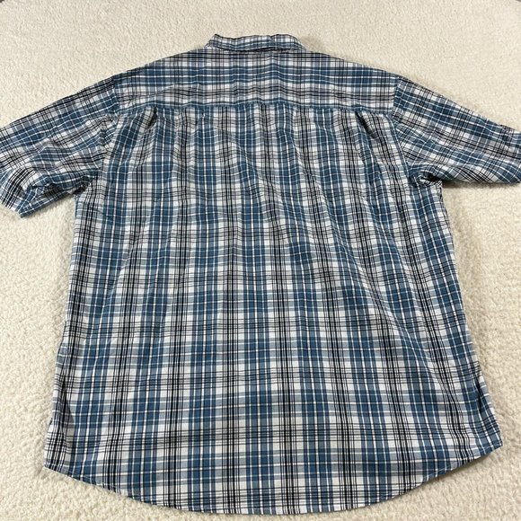 Wolverine Shirt Mens XL Short Sleeve Button Up Plaid Blue - Picture 9 of 9